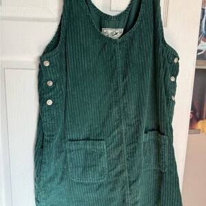 Vintage Green Corduroy Sleeveless Dress
